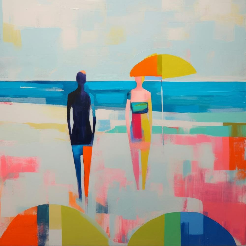 Sommerstimmung – Farbblock-Moderne Strandkunst 8