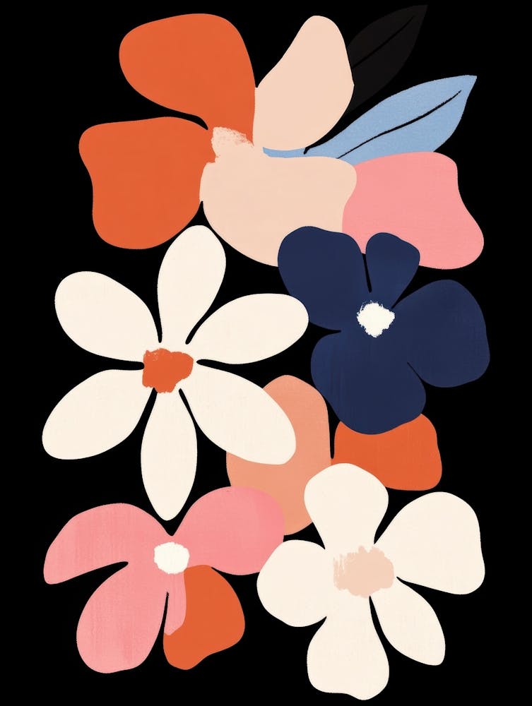 Flowers On A Black Background 7