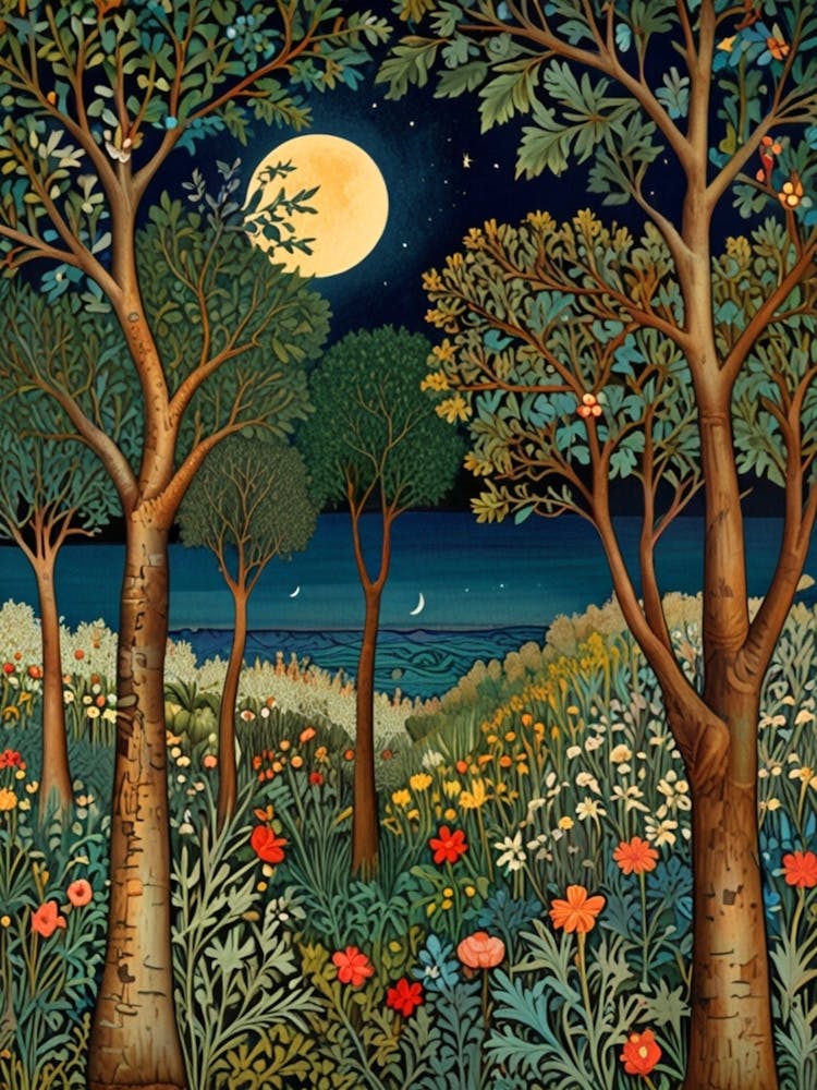 William Morris Moonlight In The Woods 149