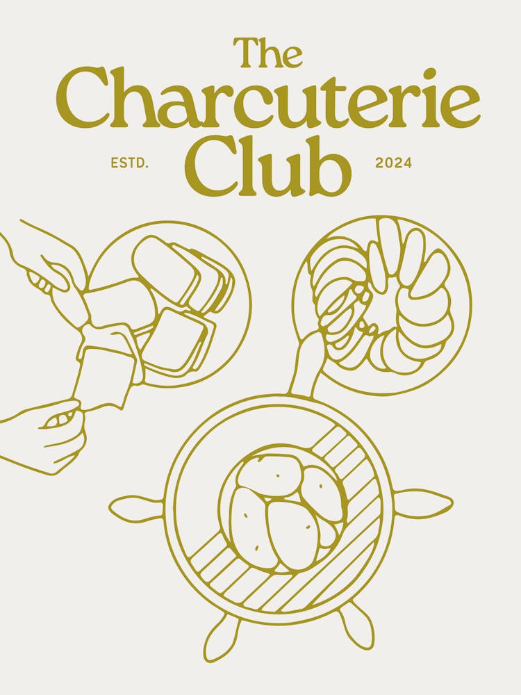 The Charcuterie Club Print Beige & Green