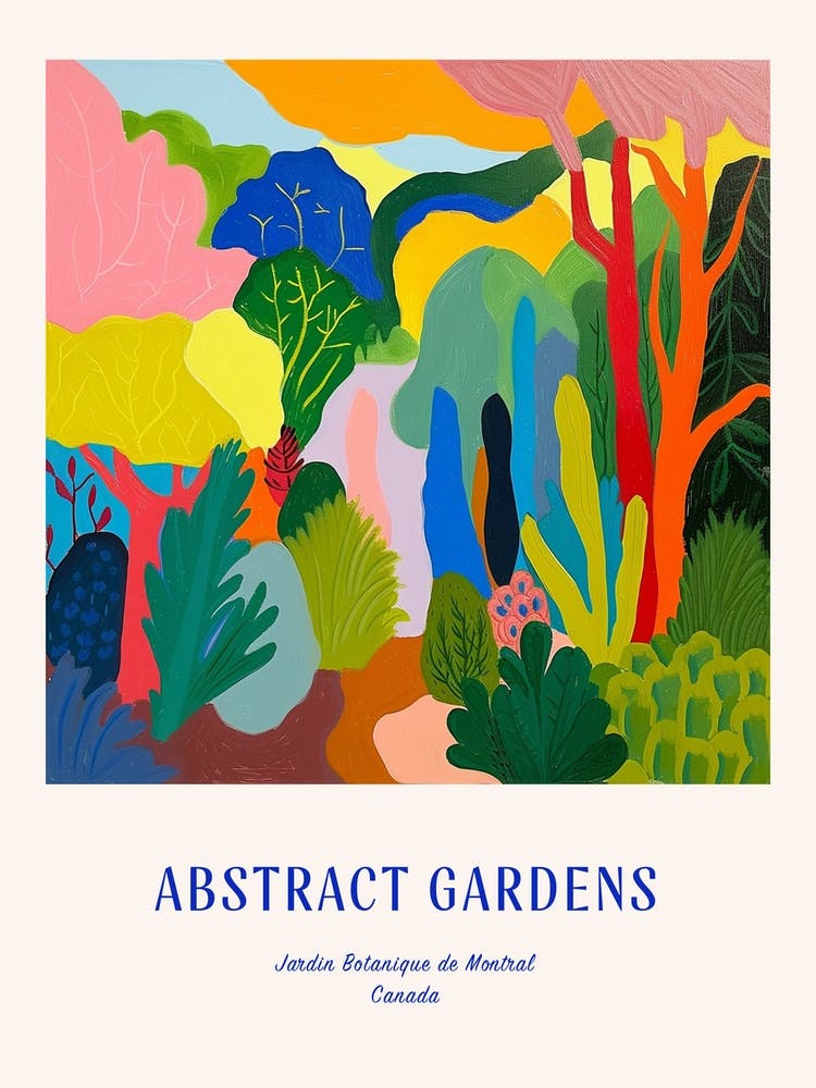 Colourful Gardens Jardin Botanique De Montral Canada 3 Blue Poster