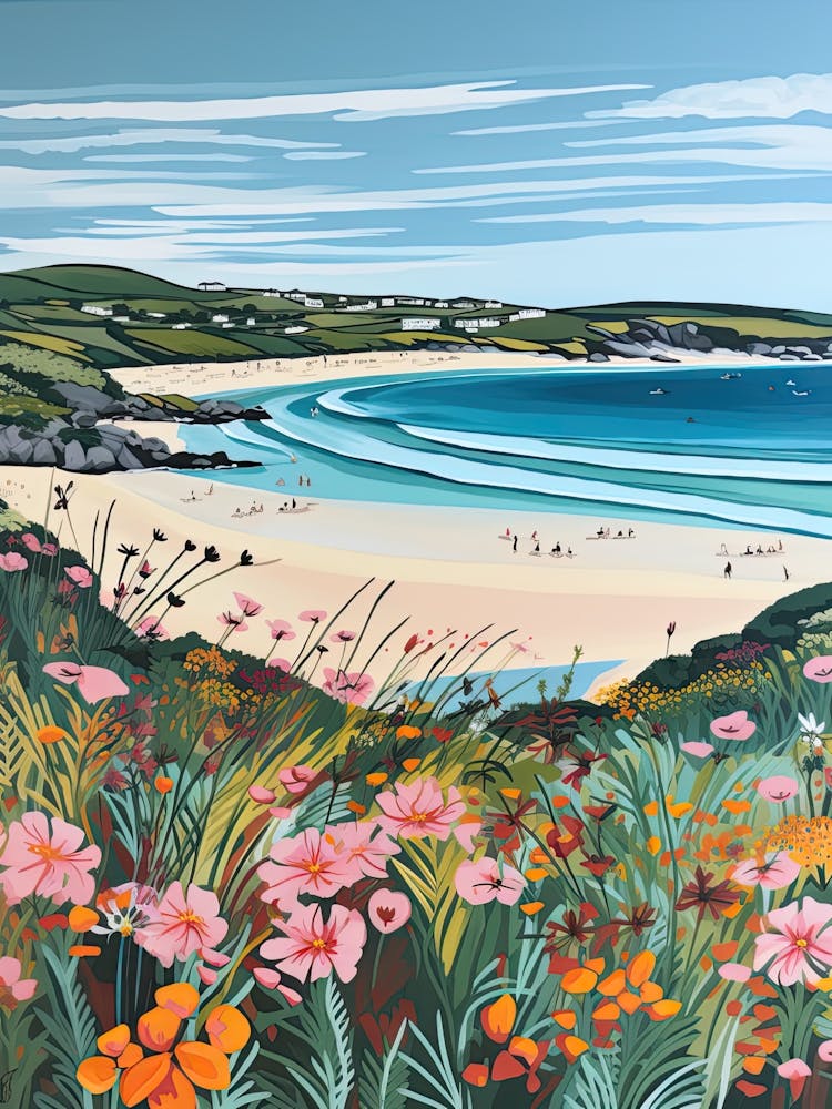Crantock Beach, Cornwall, Matisse And Rousseau Style 1
