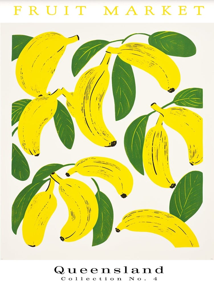 Banana Fruit Poster Gift Queesland Market