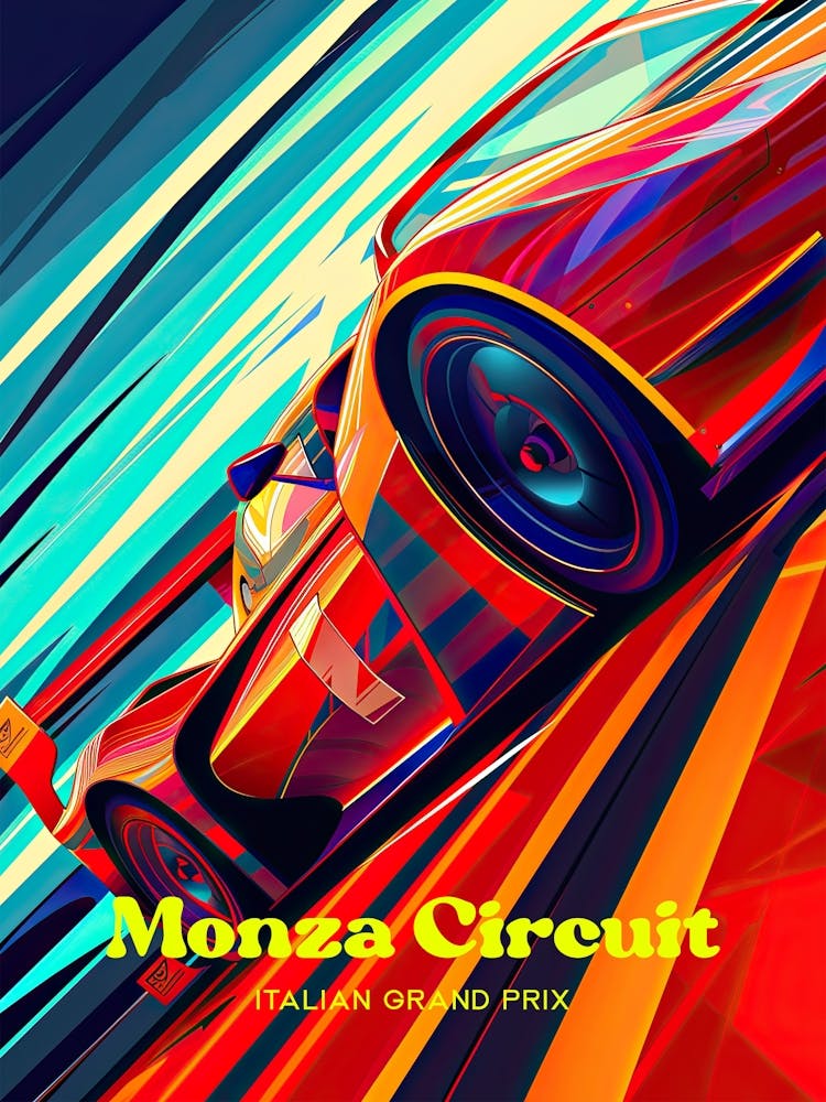 Monza Circuit Grand Prix Italy Digital Travel Illustration