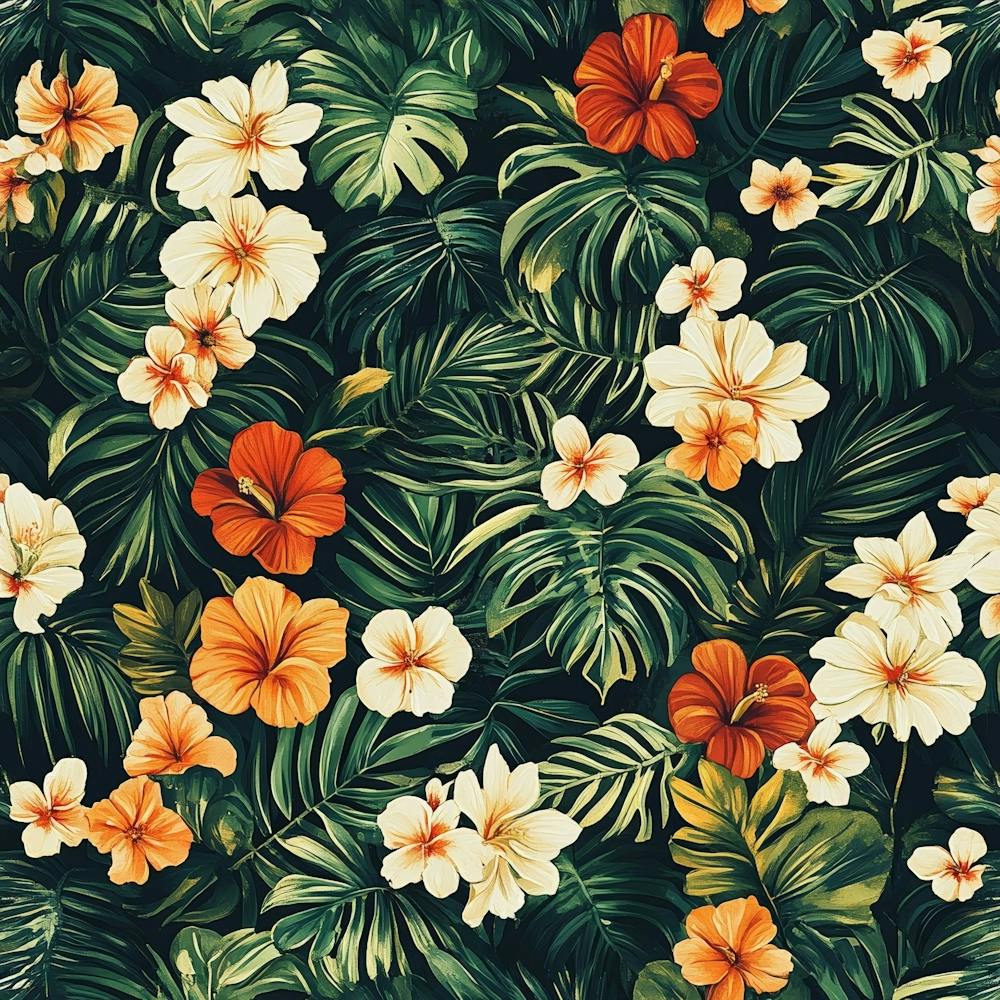 Tropical Floral Wallpaper Art
