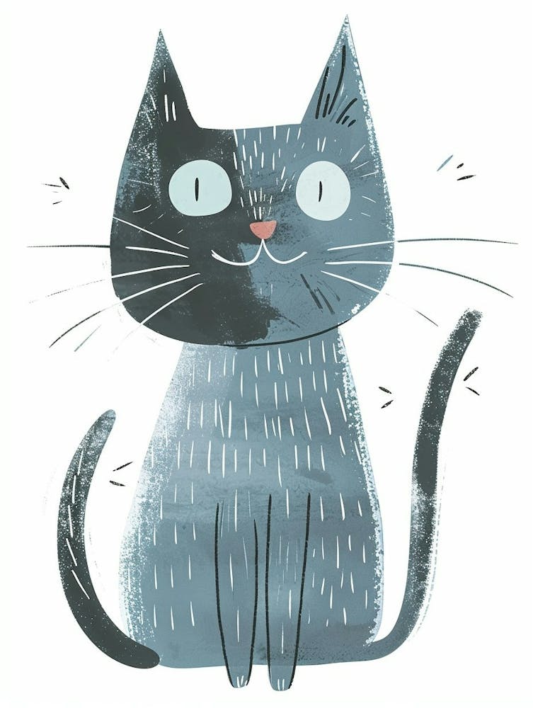 Chartreux Cat Clipart Illustration 1