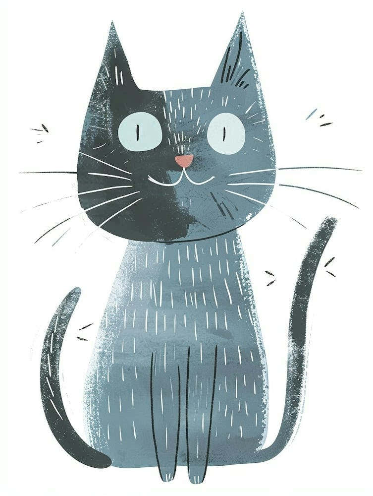 Chartreux Cat Clipart Illustration 1