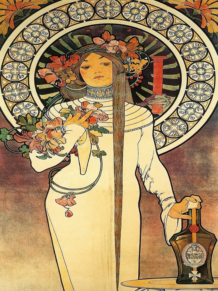 Art Nouveau Illustration (Late 19th Or Early 20th Century) Chromolithograp, Alphonse Mucha