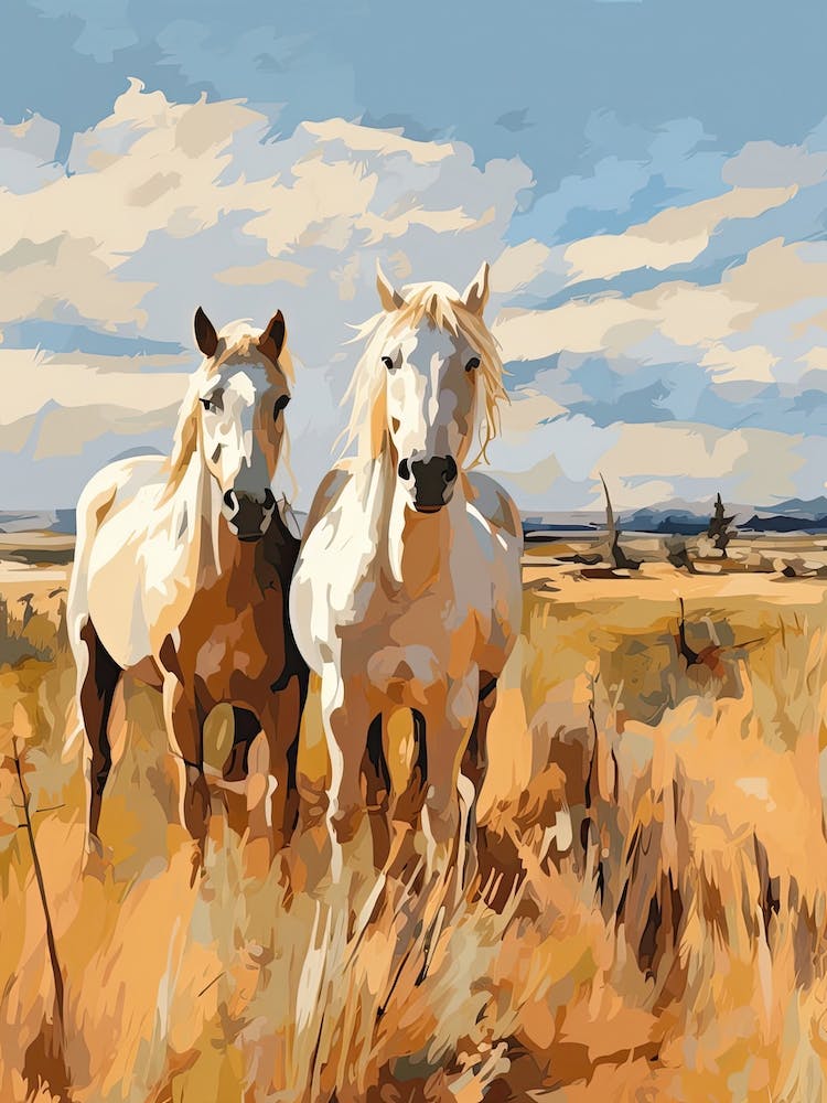 Horses Painting In Montana, Usa 2