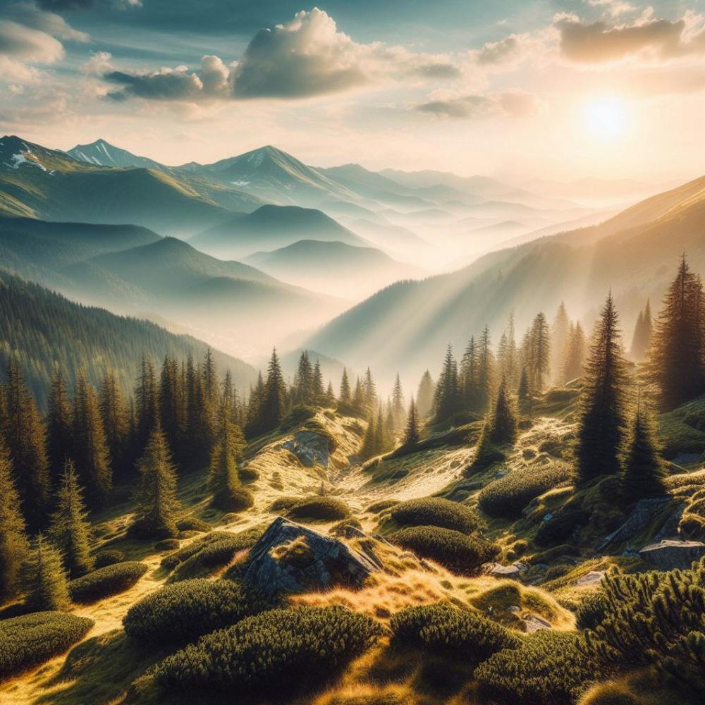Sunrise In The Mountains