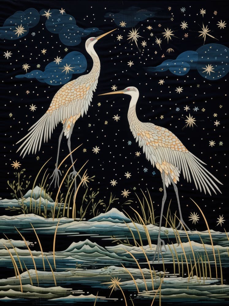 Herons At Night 1