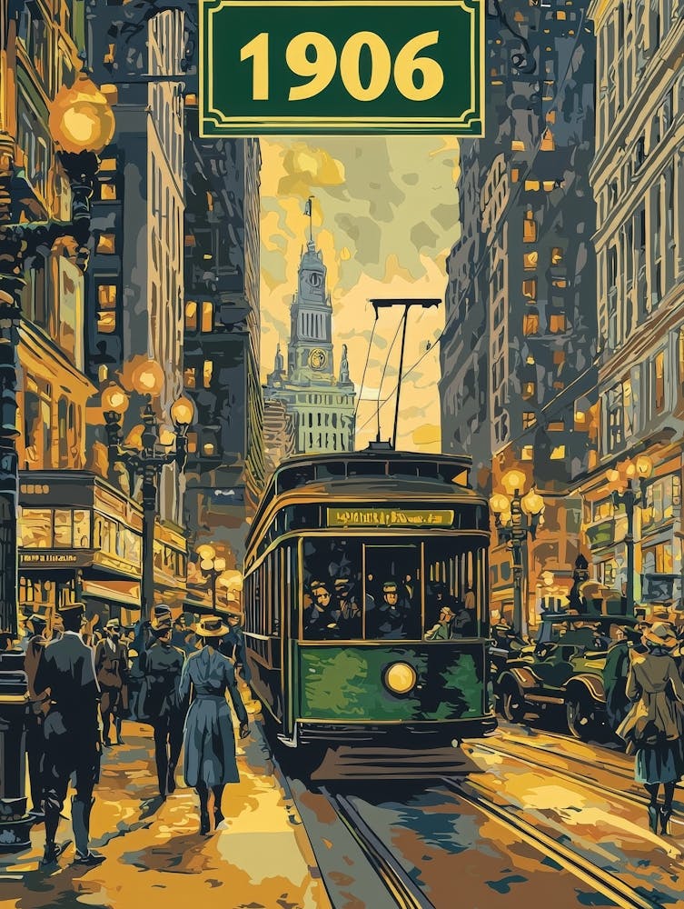 Aihrgdesign A Retro Travel Poster Of A Bustling 1906 City Str C0994953 4cd4 4c21 Abad Dde013b2f81c 1