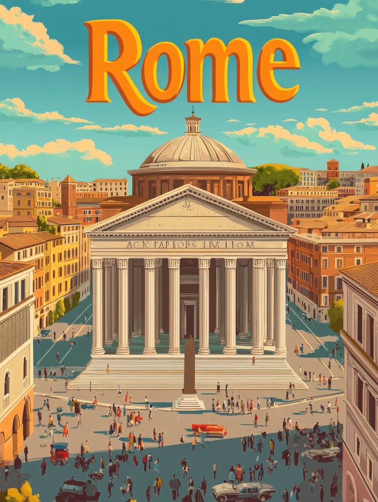 Aihrgdesign A Retro Travel Poster For Rome 5