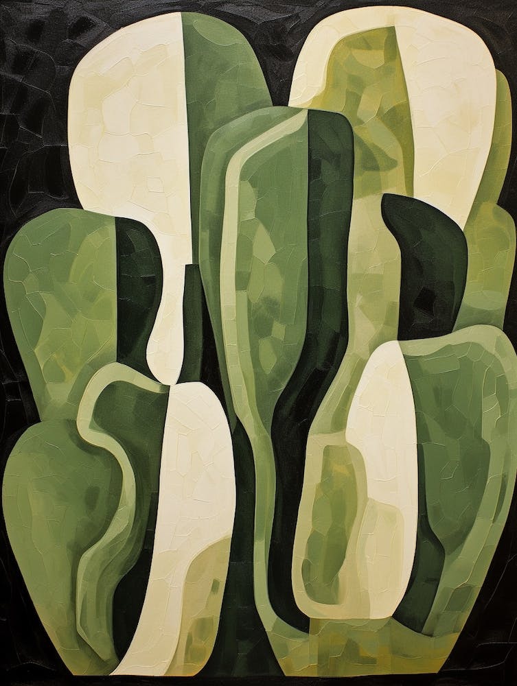 Modern Abstract Cactus Painting Devils Tongue Cactus 3