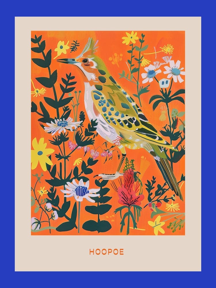 Spring Birds Poster Hoopoe 1