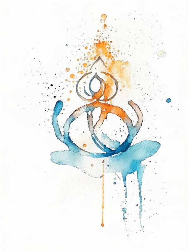 Om Symbol 1 Minimal Watercolour