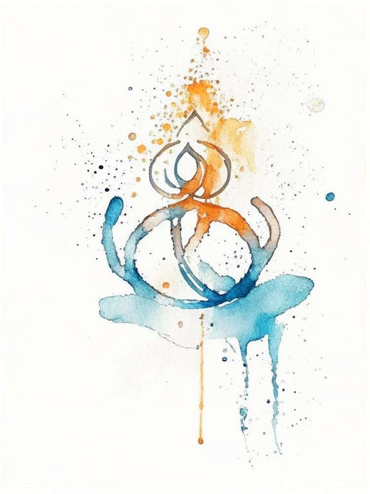 Om Symbol 1 Minimal Watercolour