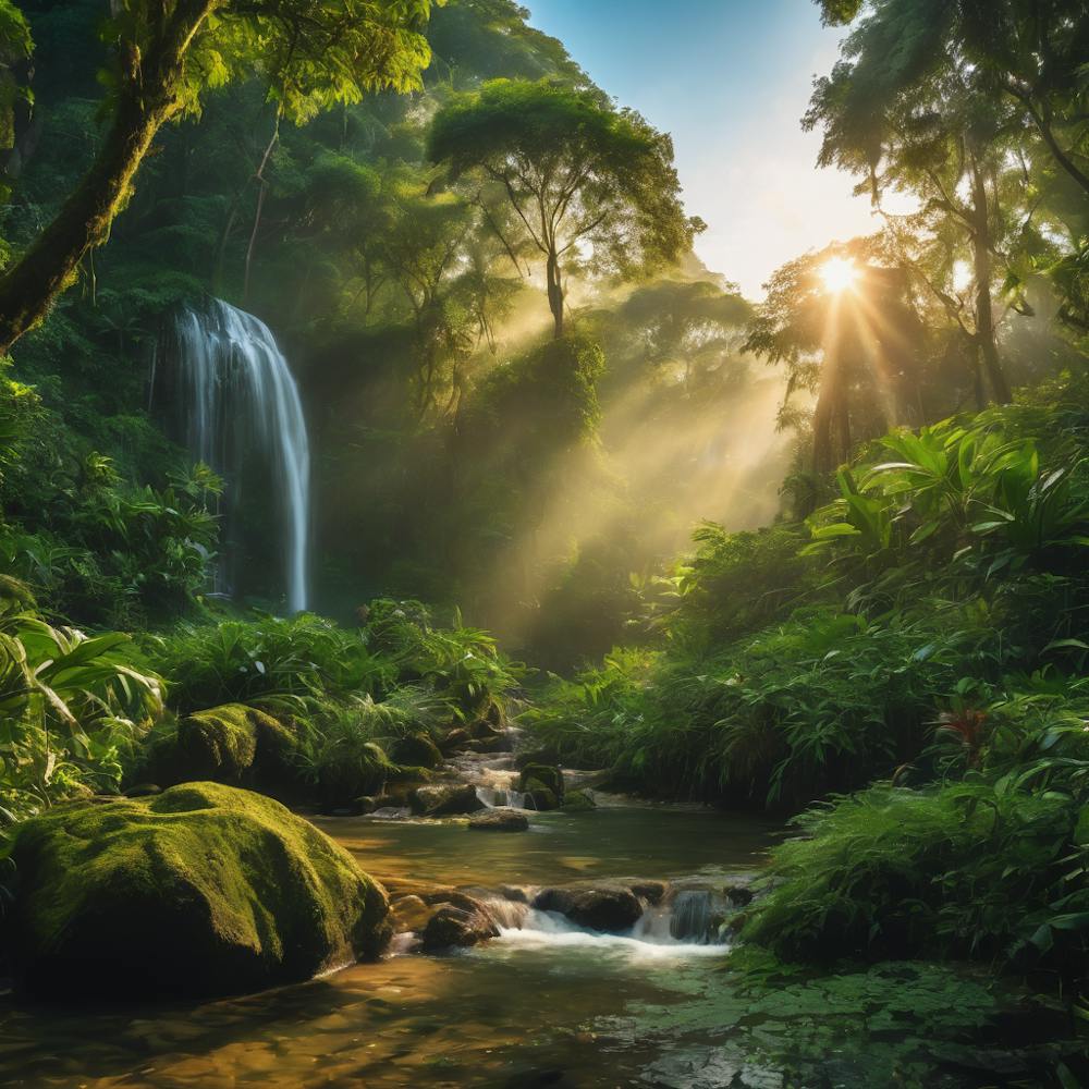 Waterfall In The Jungle