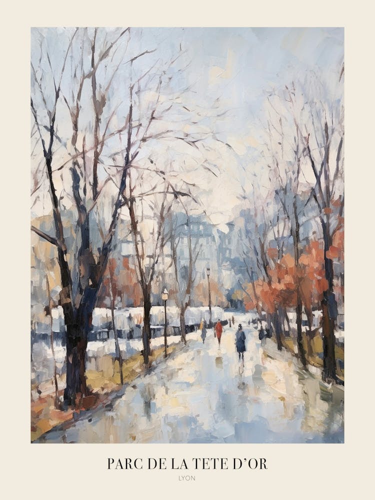 Winter City Park Poster Parc De La Tete D Or Lyon France 3