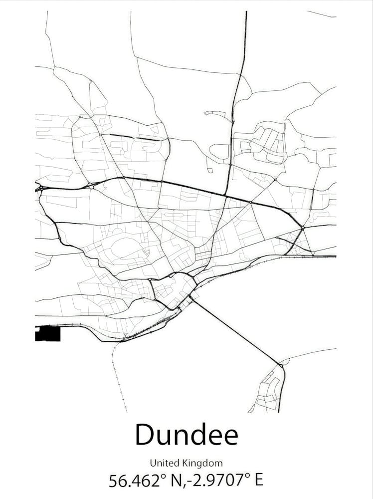 Dundee,United Kingdom Minimalist Map
