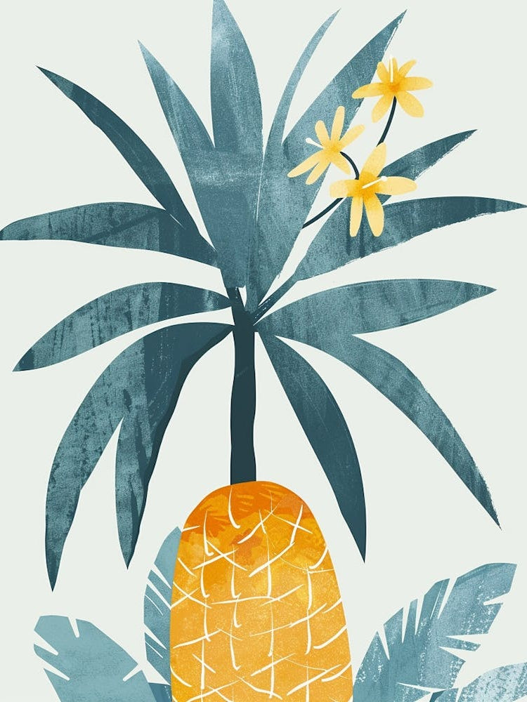 Pineapple Tree Illustration Flat 5