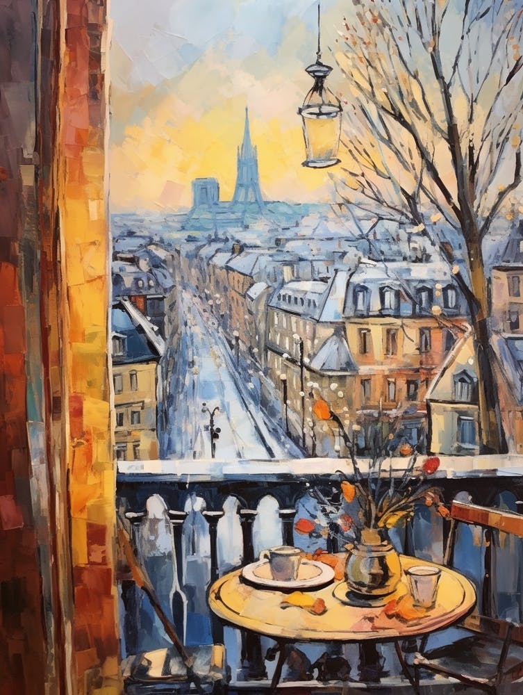 Winter Cityscape Paris France 5