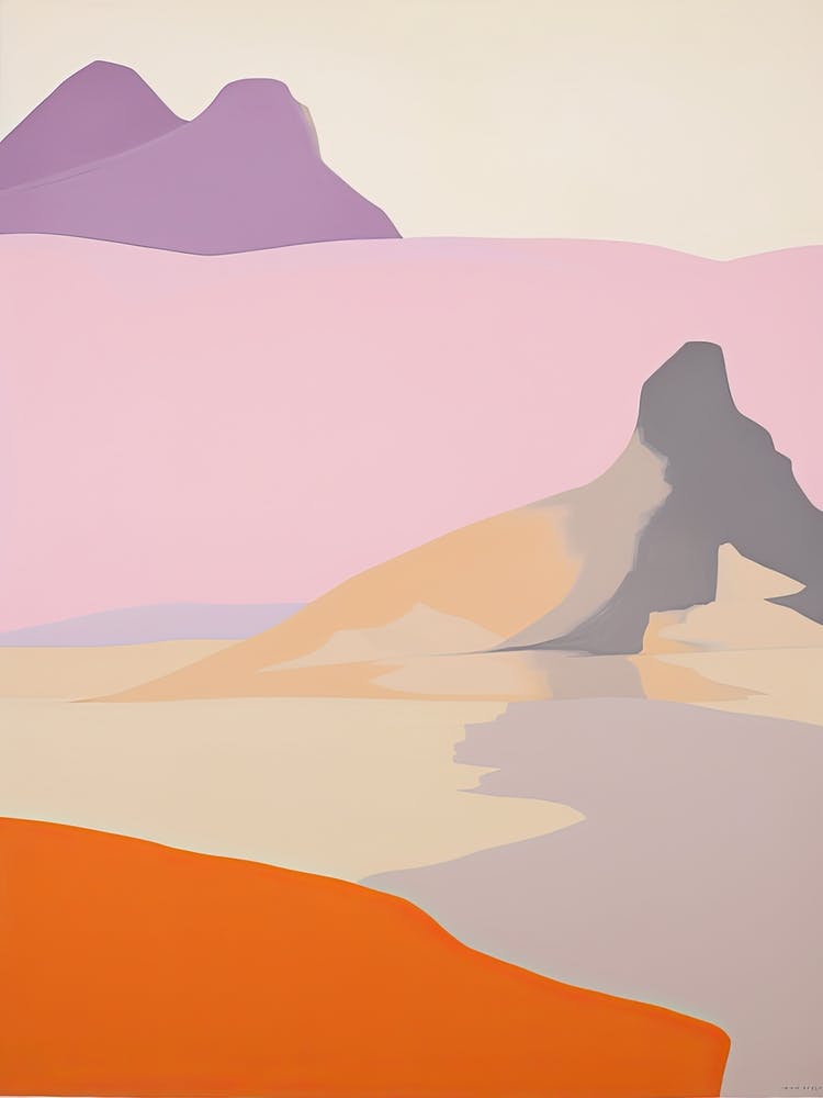 Taklamakan Desert   Asia (China), Contemporary Abstract Illustration 4