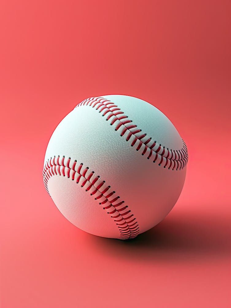 Baseball On A Red Background