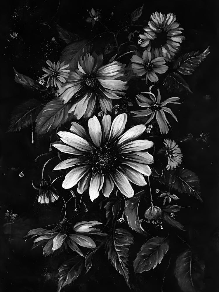 Black And White Flowers 124