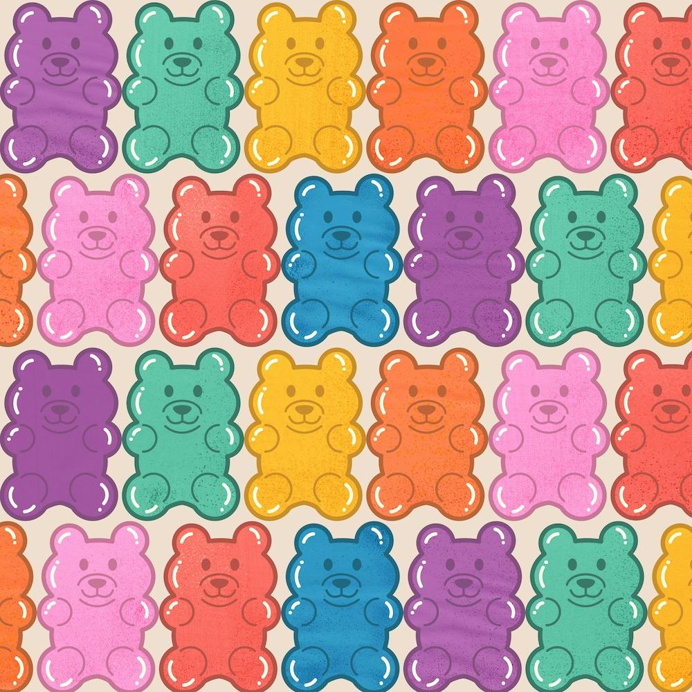 Rainbow Jelly Bears Square