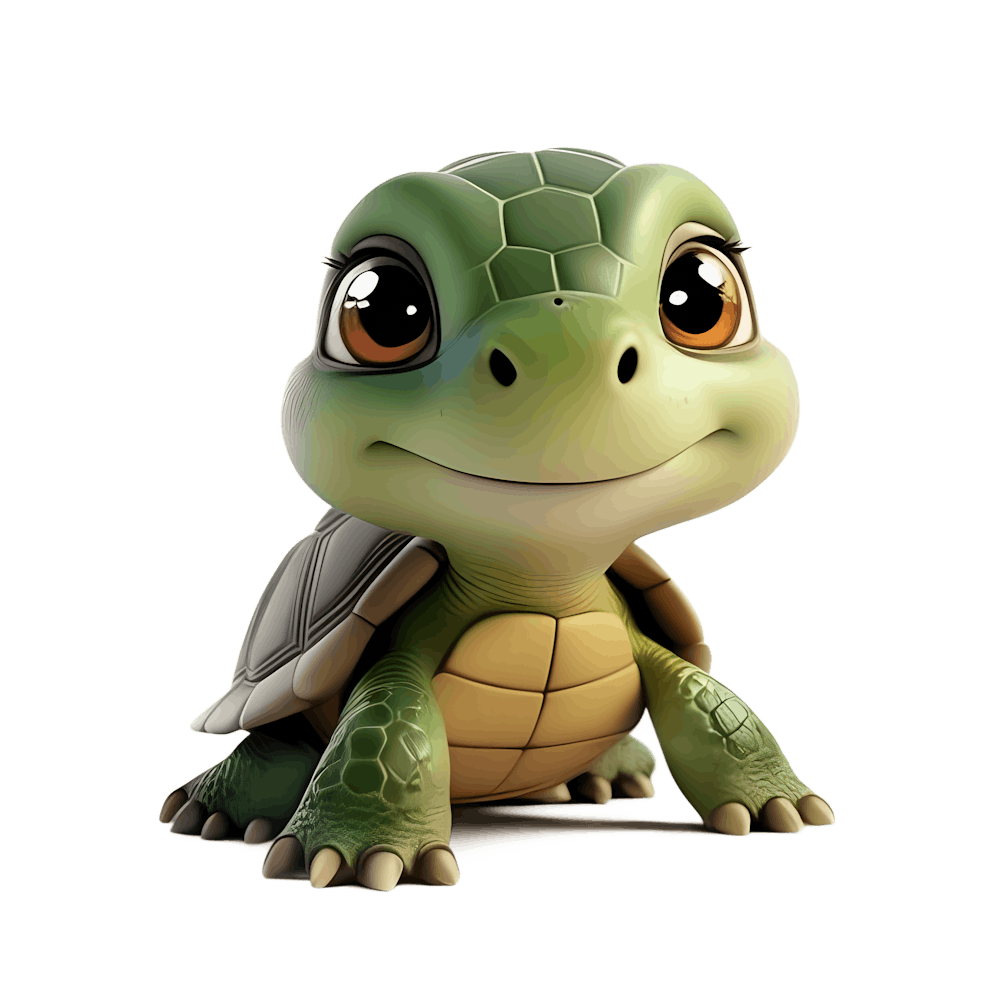 Cute Turtle Green Animal Cartoon
