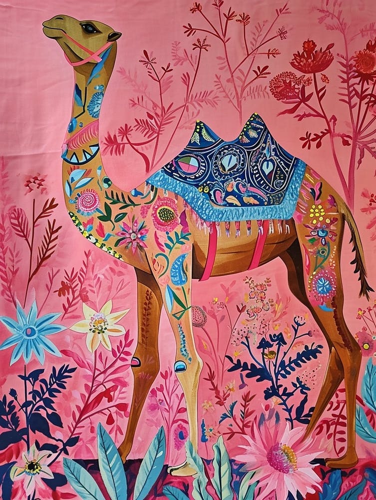 Floral Animal Painting Camel 4