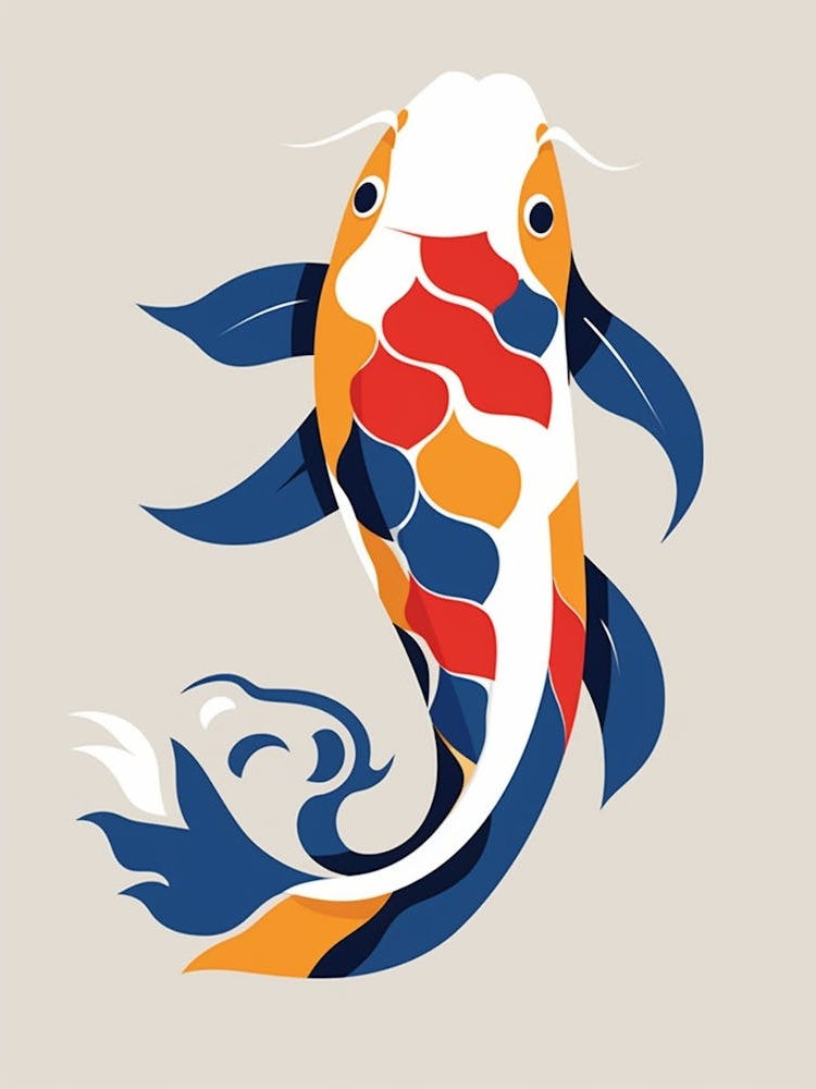 Koi Fish Japanese Style Illustration 12