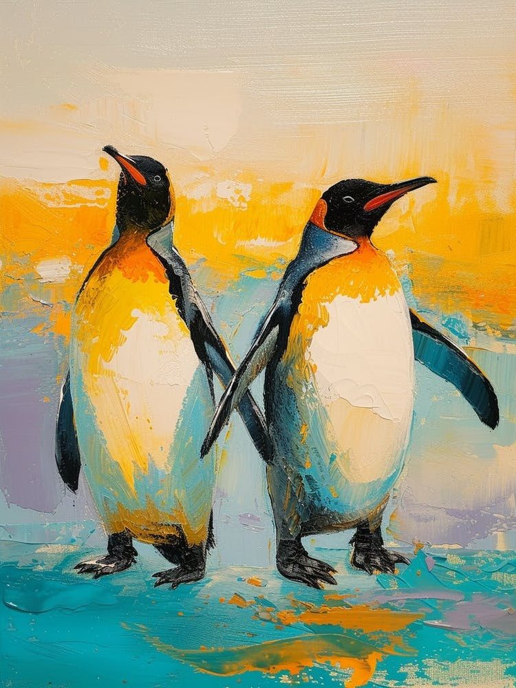 King Penguin Oamaru Blue Penguin Colony Colour Block Painting 4