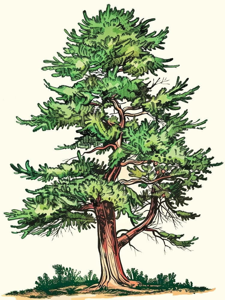 Cypress Tree Storybook Illustration 3