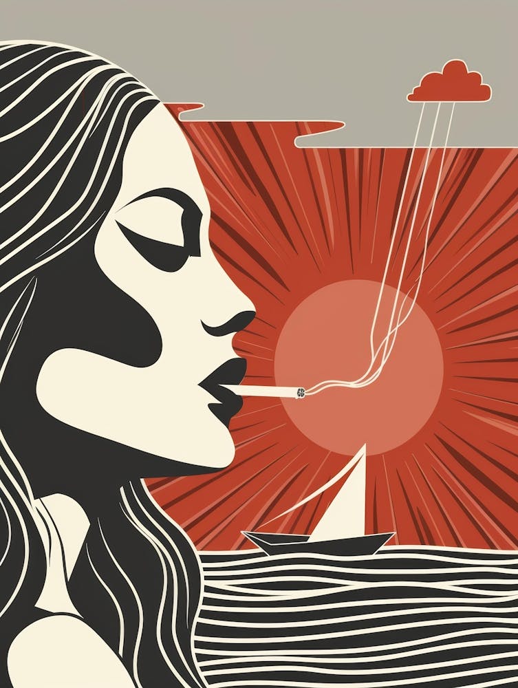 Woman Smoking A Cigarette 2