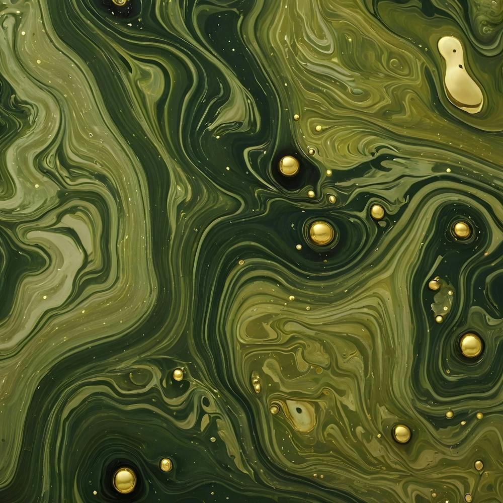 olive gold abstract wave art 24