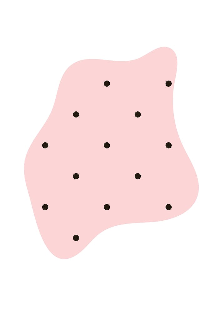 Pink Shape with Polka Dots