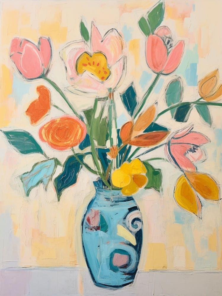 Flower Painting Fauvist Style Rose 7