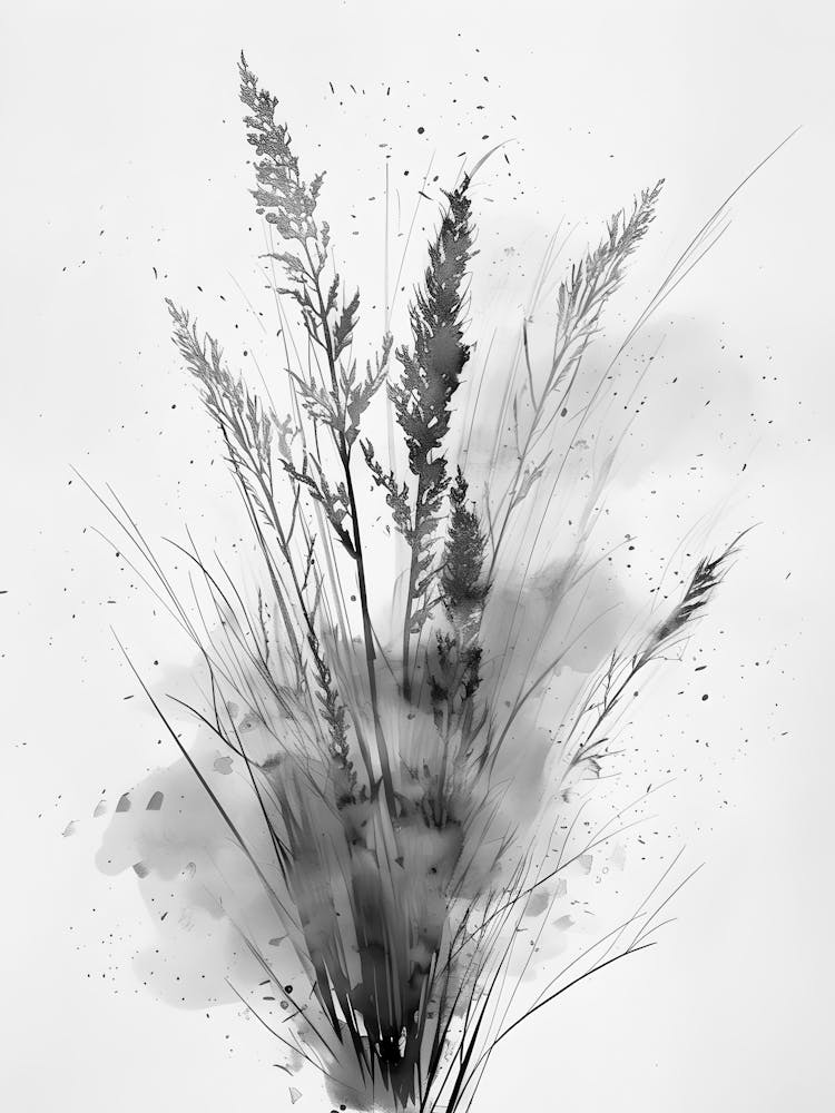Black And White Of Grass 1