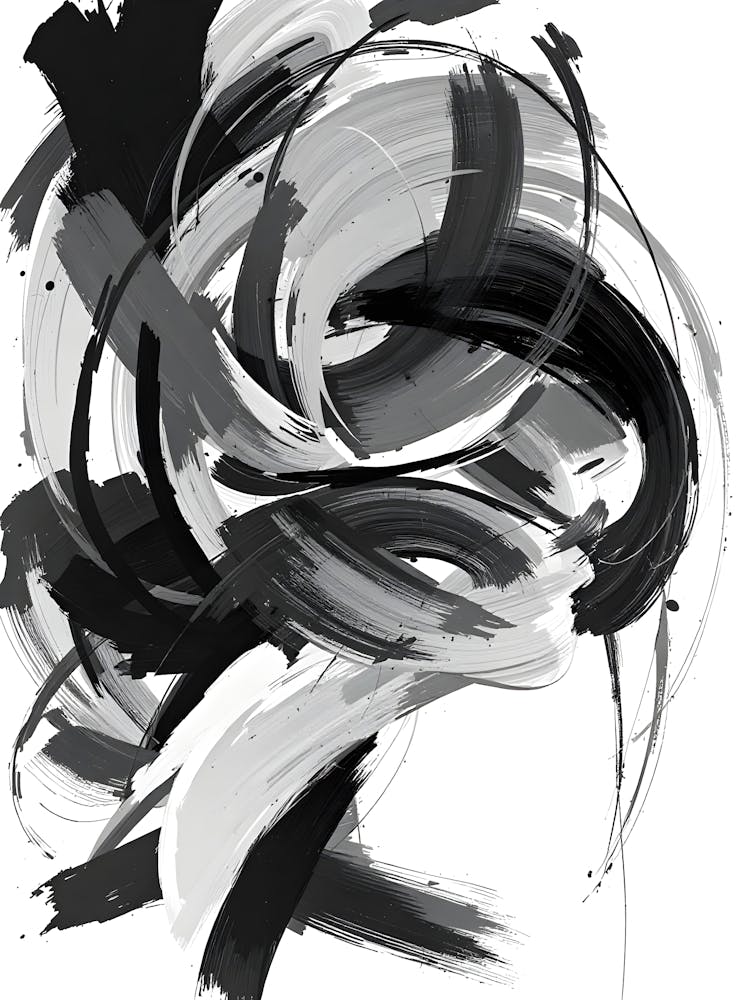 Abstract Black and White Swirls