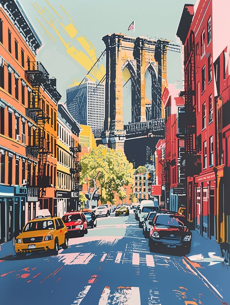 Tribeca New York Colourful Silkscreen Illustration 1