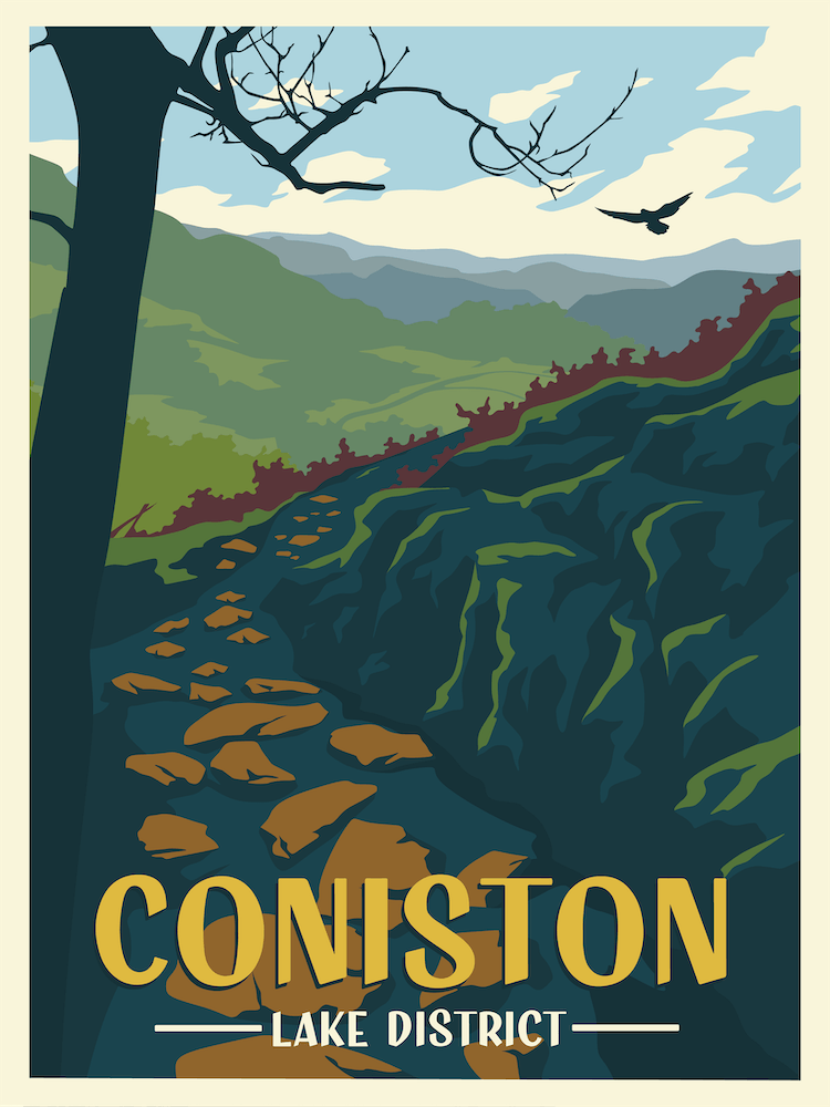 Affiche de Voyage Coniston Lake District