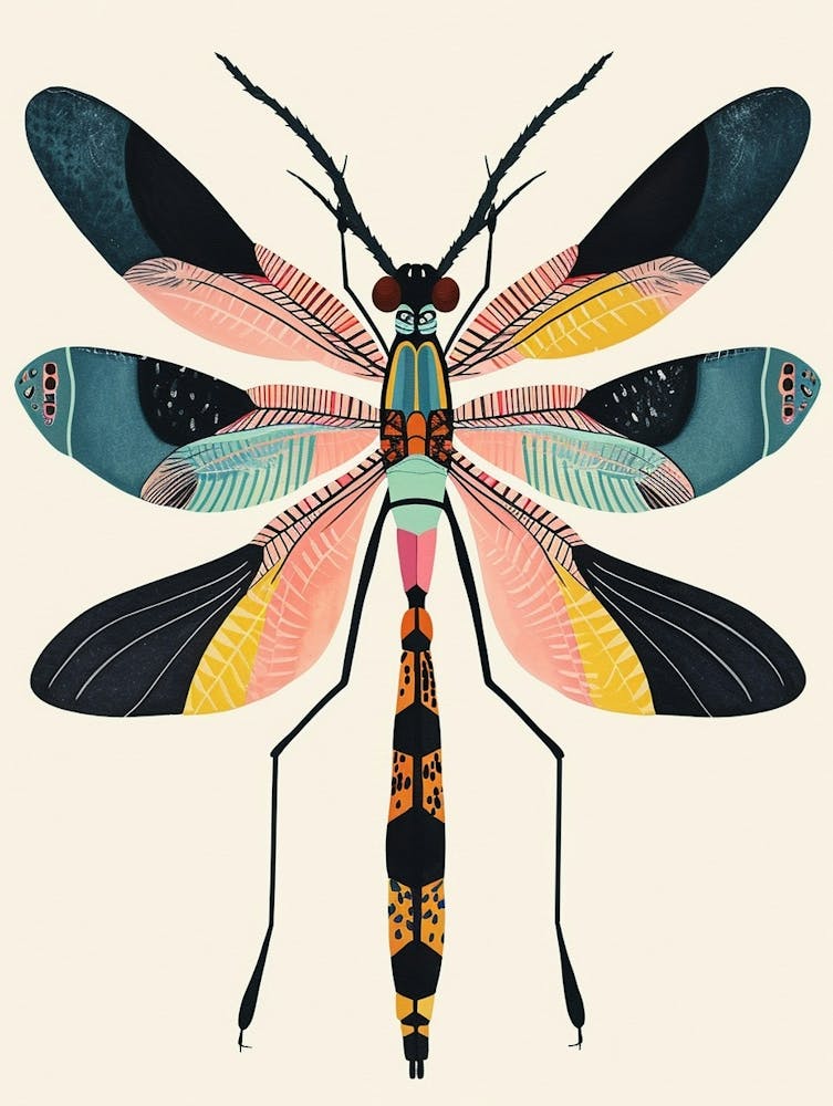 Colourful Insect Illustration Damselfly 9