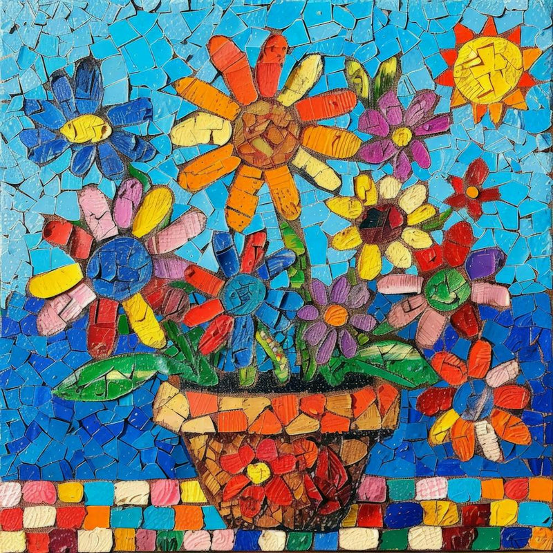 Mosaic Flower Painting