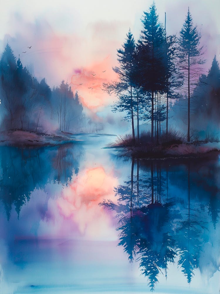 Matin Brumeux à l'Aquarelle