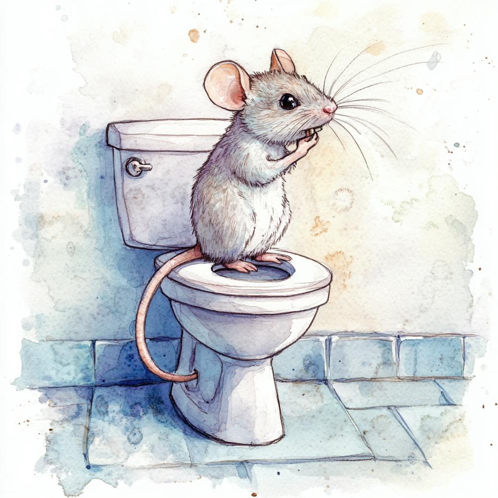 Mouse On Toilet 5