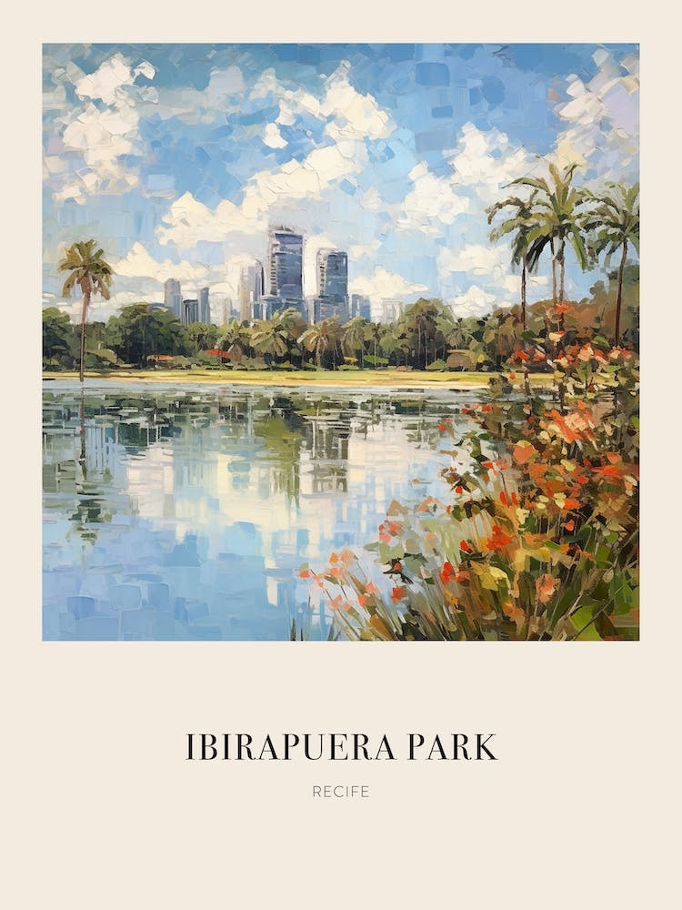 Ibirapuera Park Recife Brazil 2 Vintage Cezanne Inspired Poster
