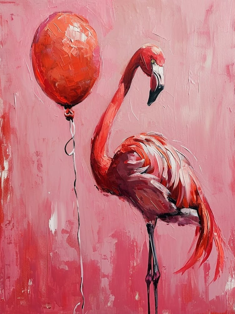 Cute Flamingo 2 With Balloon