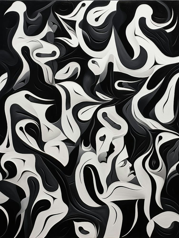 Evolution Abstract Black And White 1